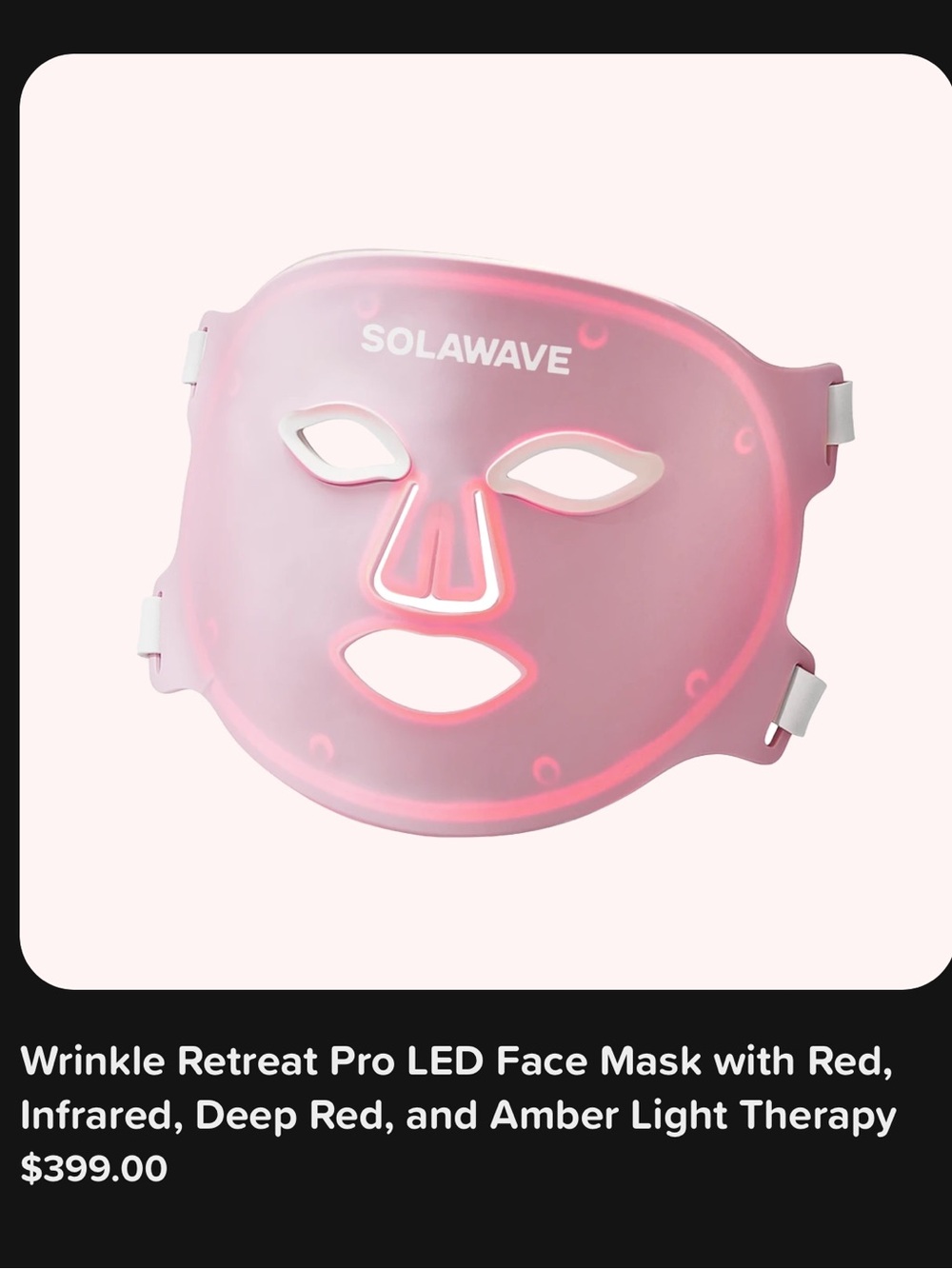 Solawave Wrinkle Retreat Pro LED Light Therapy Face Mask Brand New
